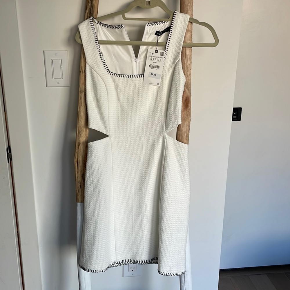COPY - Zara size small white mini dress with side cut outs
